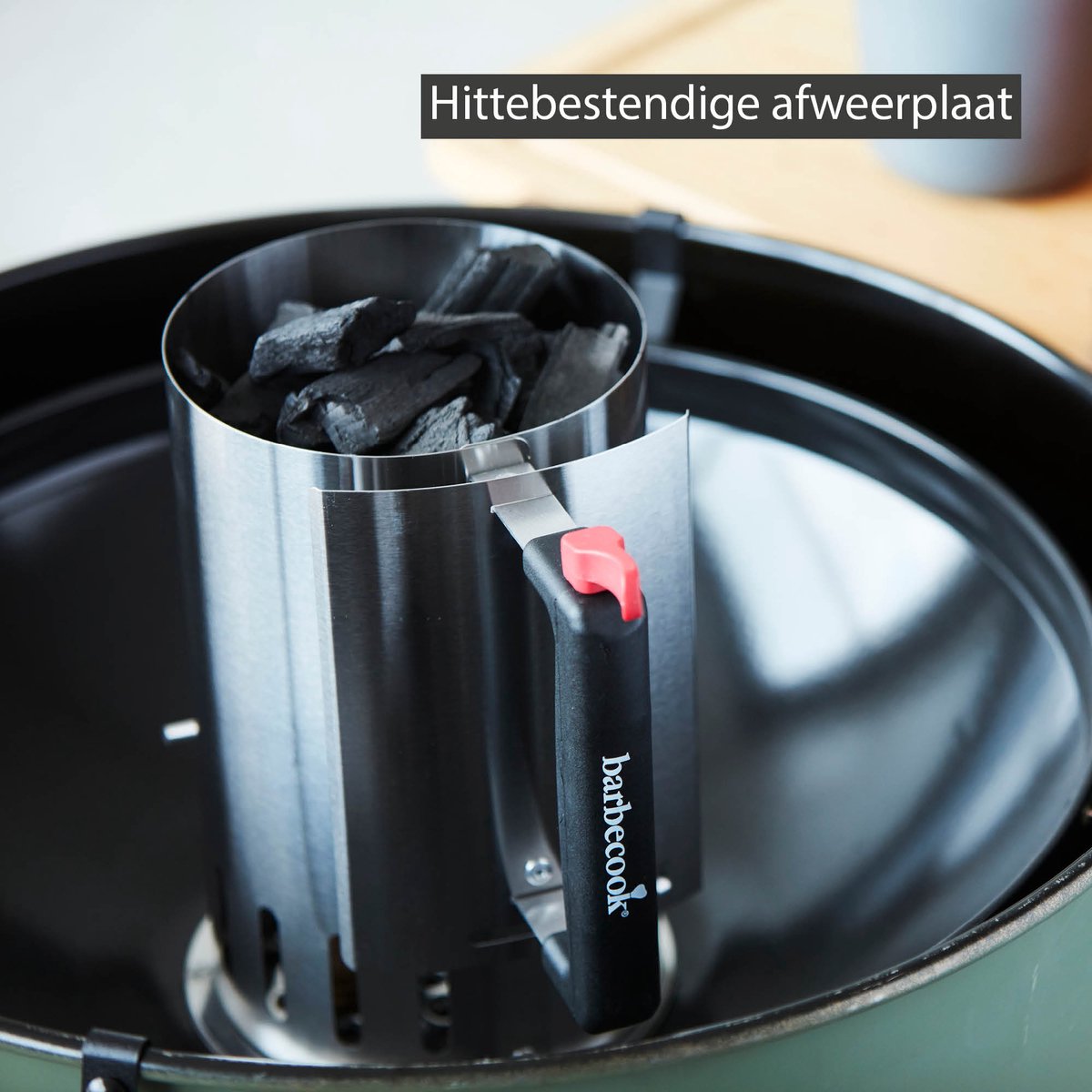 BBQ charcoal or briquettes starter in stainless steel with Safe Drop - Barbecook