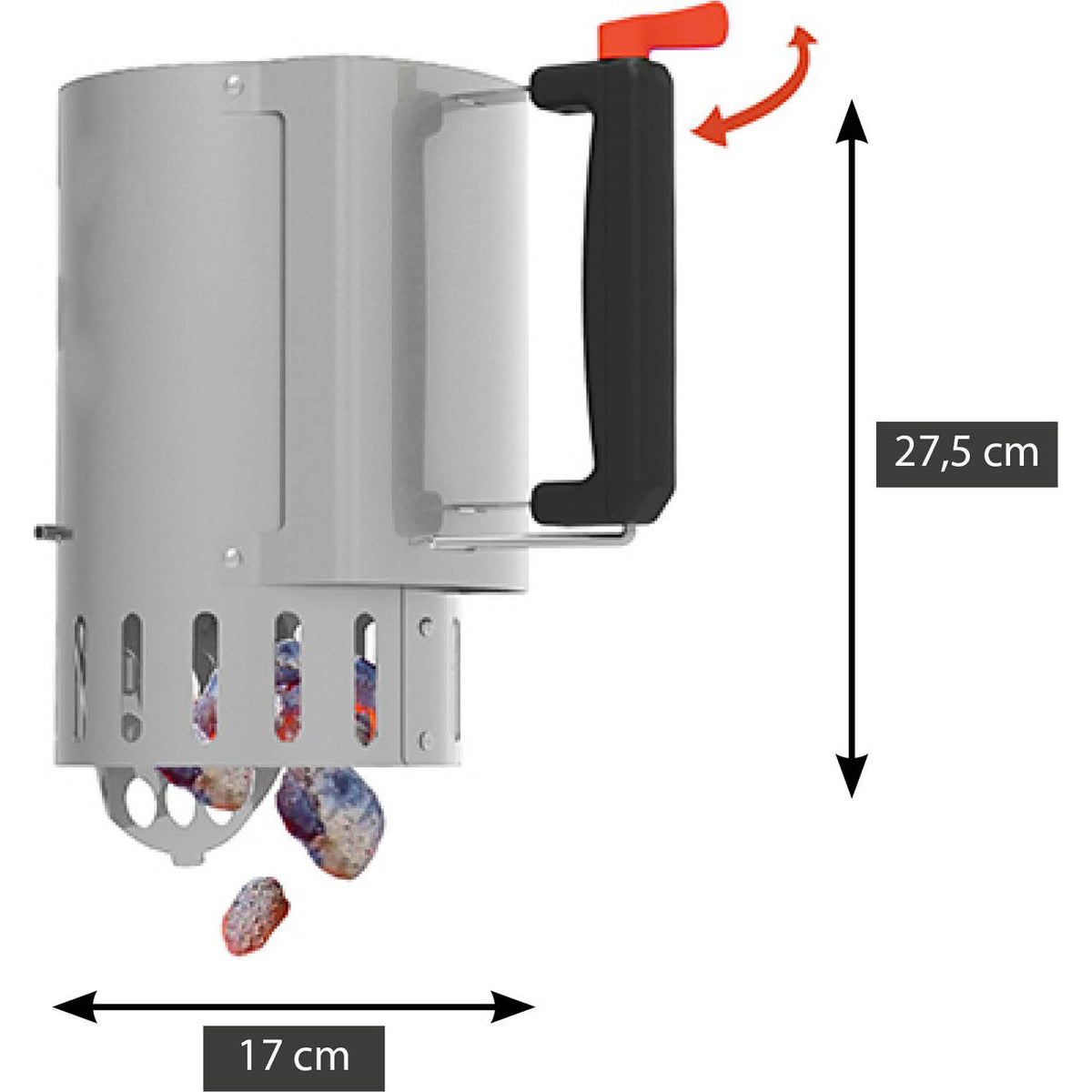 BBQ charcoal or briquettes starter in stainless steel with Safe Drop - Barbecook