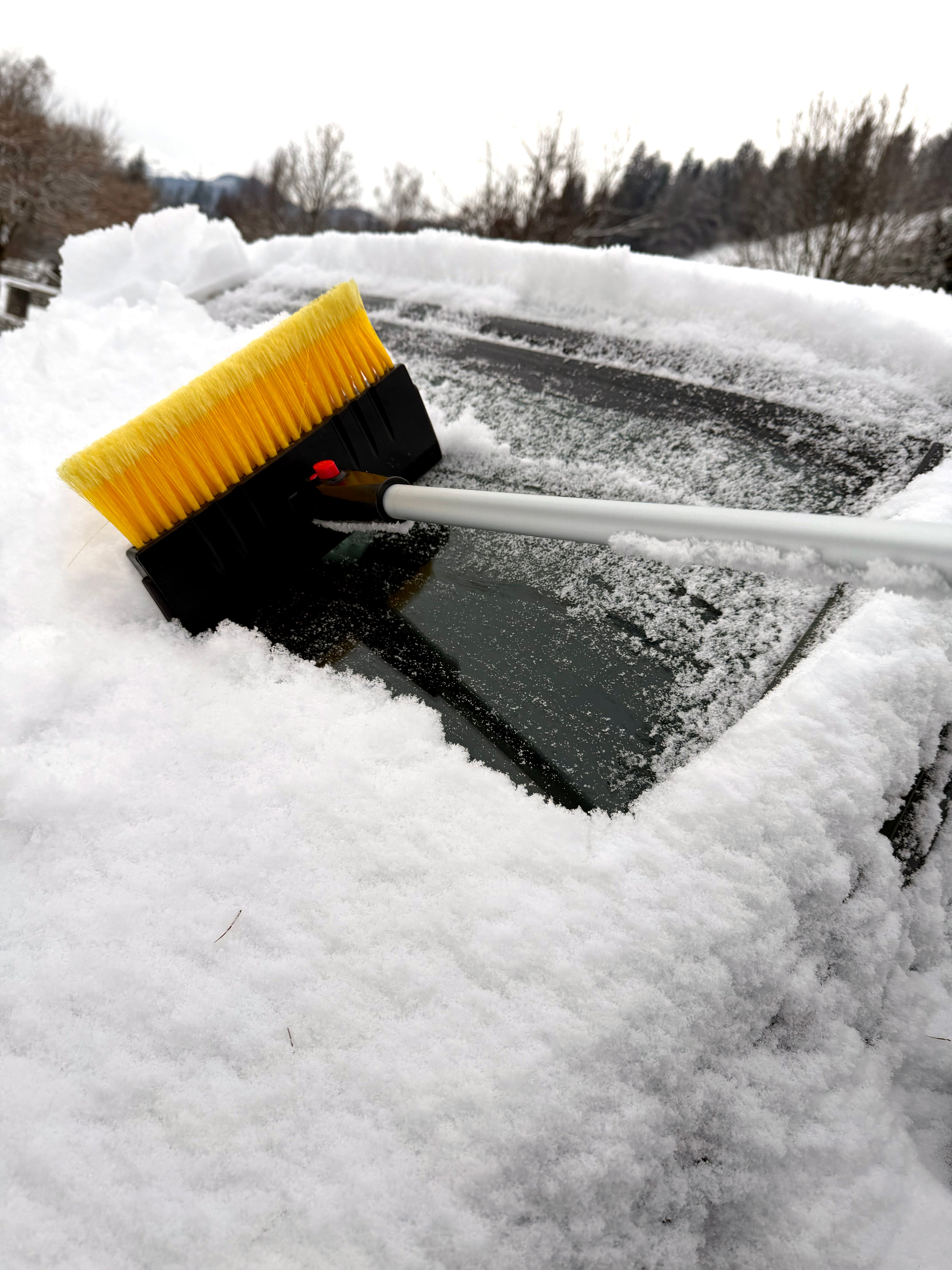 Gummischneeschaufel-Bürste und Eiskratzer mit Teleskopstiel 82 cm – 128 cm – HTD