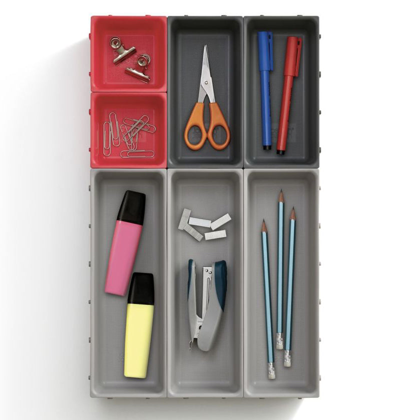 Lade organizer set van 7 stuks gevuld met kantoor materiaal