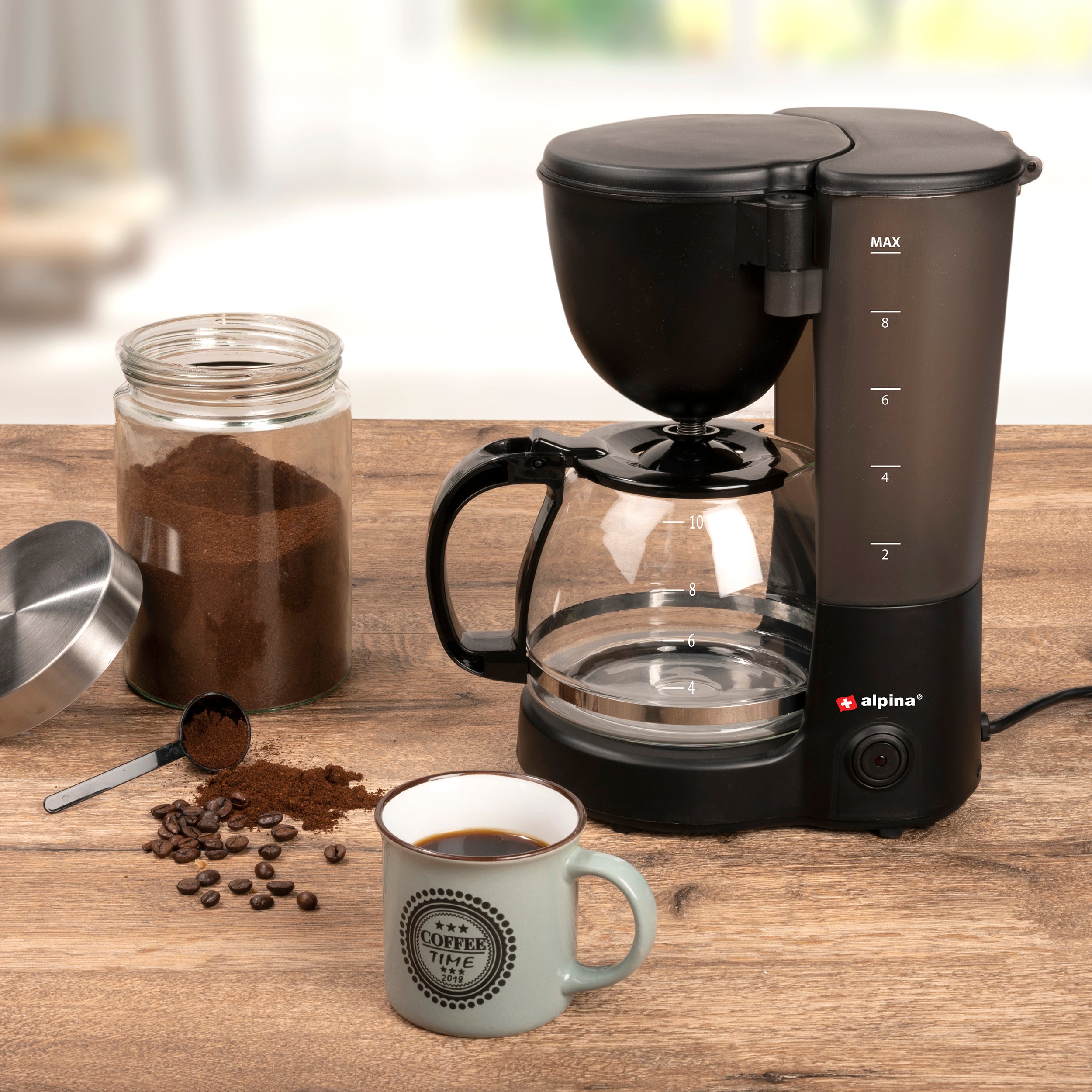 Alpina-Kaffeemaschine 1,25 l für Camping und Wohnmobil – Camping Cocooning