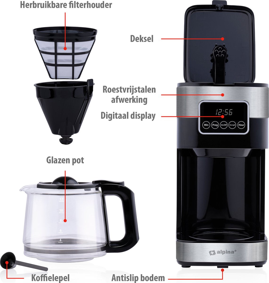 Coffee maker of 1 5 L for filter coffee - Alpina