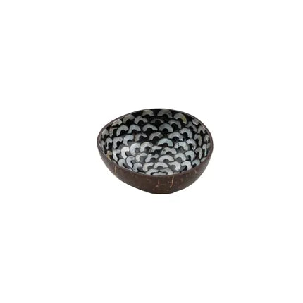 Bol en noix de coco avec finition nacrée, à pois ou à rayures - Point-Virgule