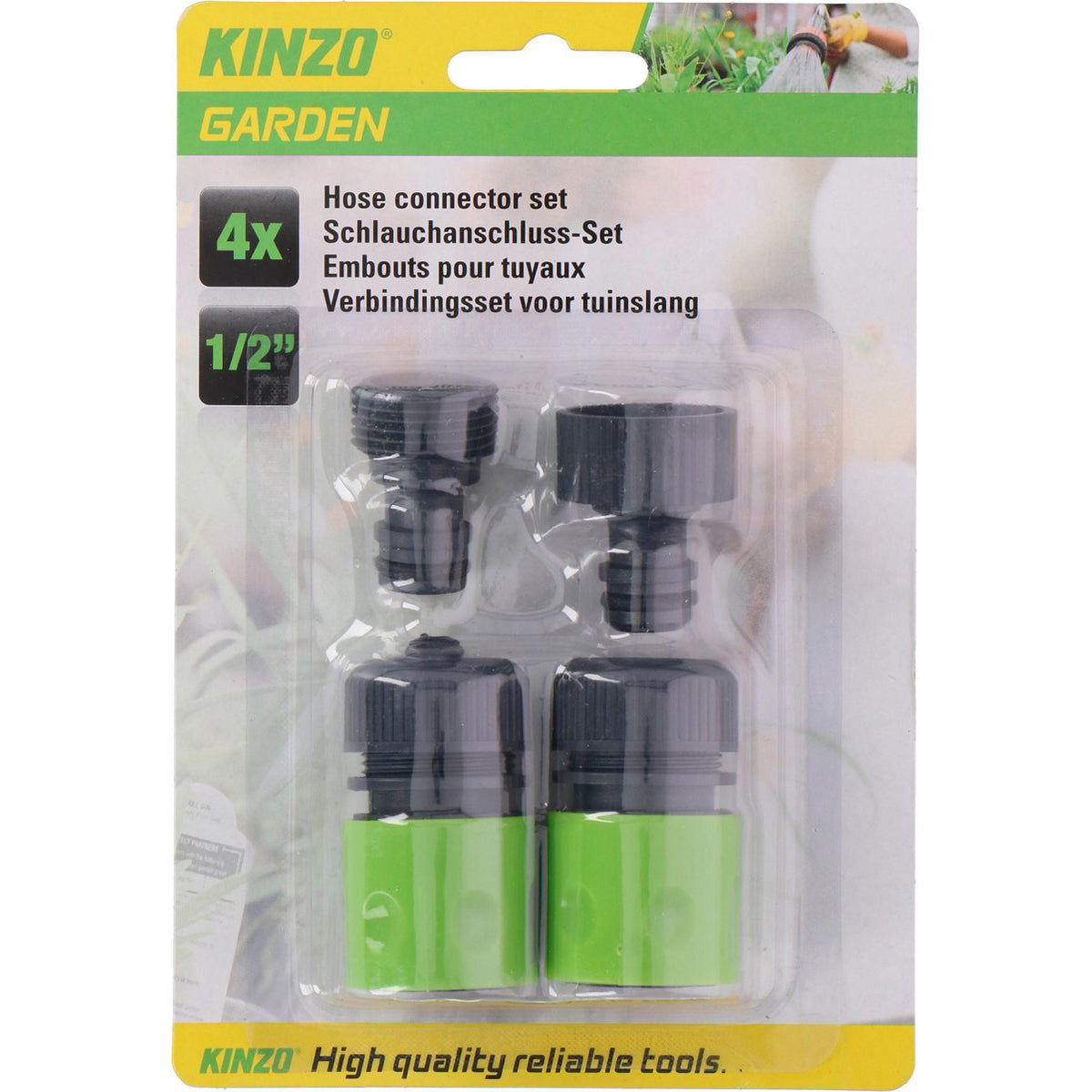 Coupling set for garden hose of 4 pieces - Kinzo