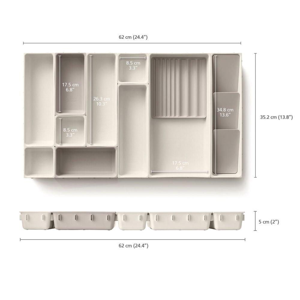 Lade organizer voor make-up Viva van Joseph Joseph set van 12 stuks met afmetingen