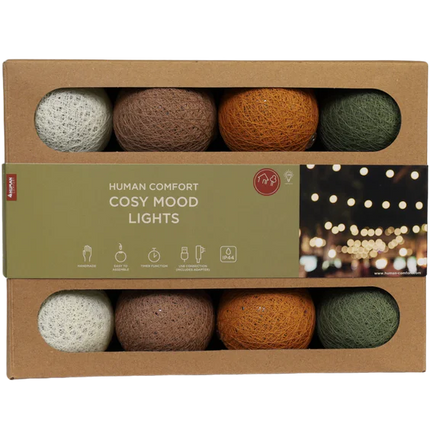 Garland of lights with 20 LED lights in cotton balls - Human Comfort