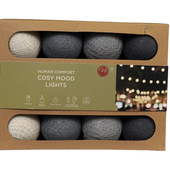 Garland of lights with 20 LED lights in cotton balls - Human Comfort