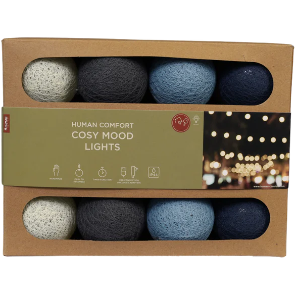 Garland of lights with 20 LED lights in cotton balls - Human Comfort