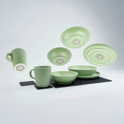 Magnetic 11-piece plastic dinnerware set - Silwy