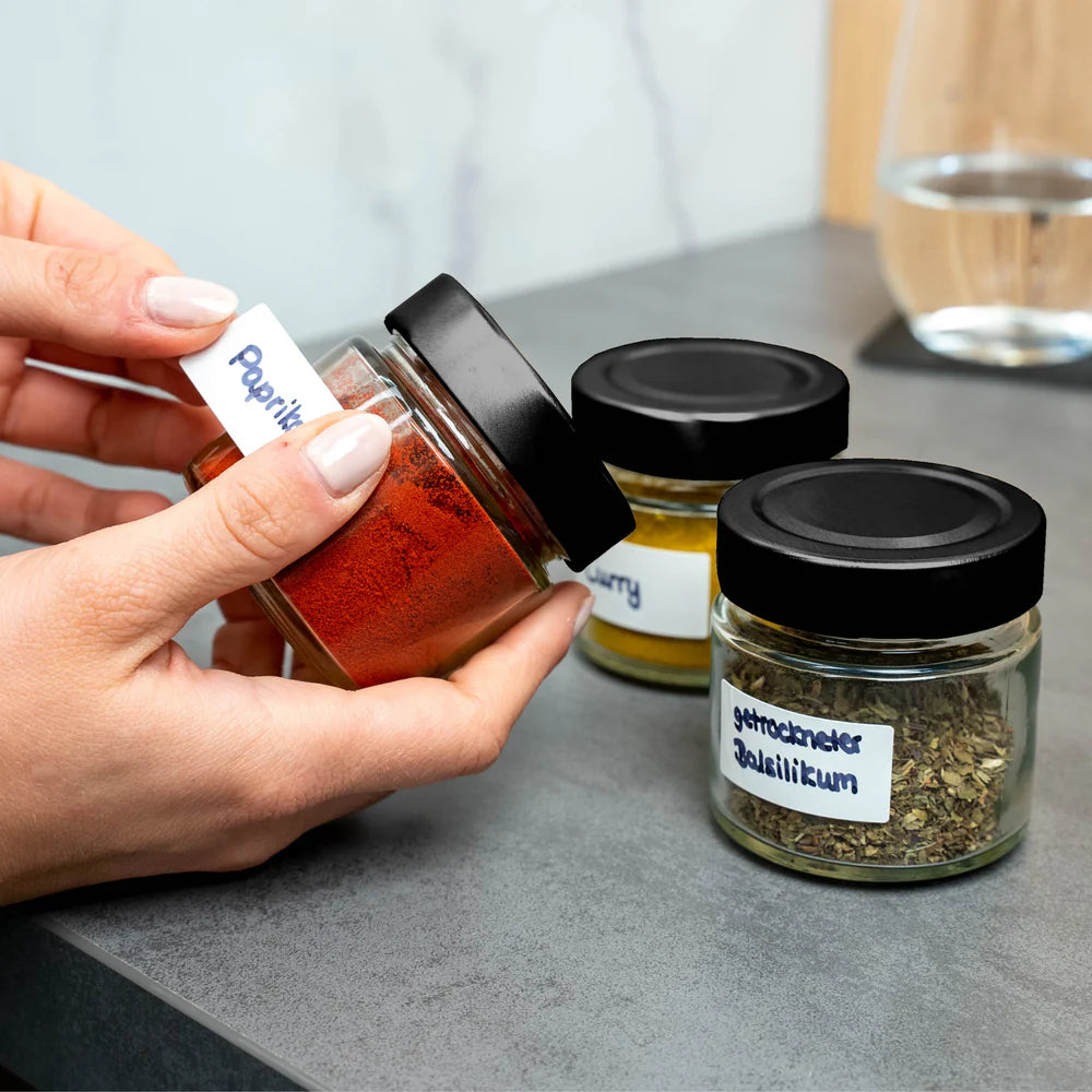 Magnetic herb jars set of 3 pieces with metal strip Black & Classy - Silwy