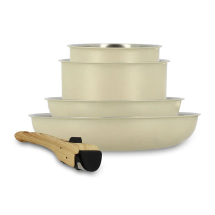 Menastyl - 5 piece cookware set with removable handle - stainless steel - different colors