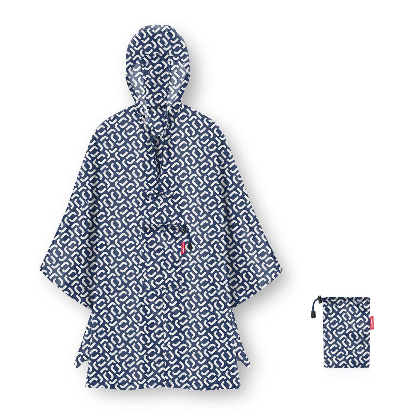 mini maxi poncho signature navy opegevouwen poncho 