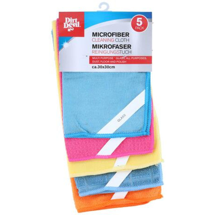 Set of 5 microfiber cloths 30 x 30 cm - Dirt Devil