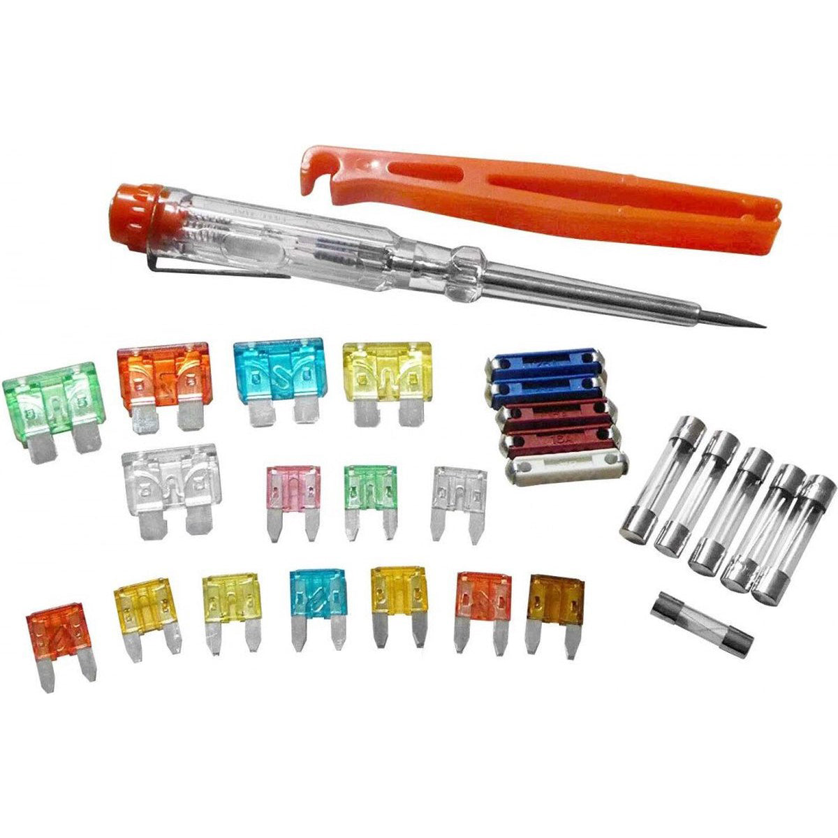 Fuse set of 28 pieces including fuse tool and test screwdriver - Dunlop