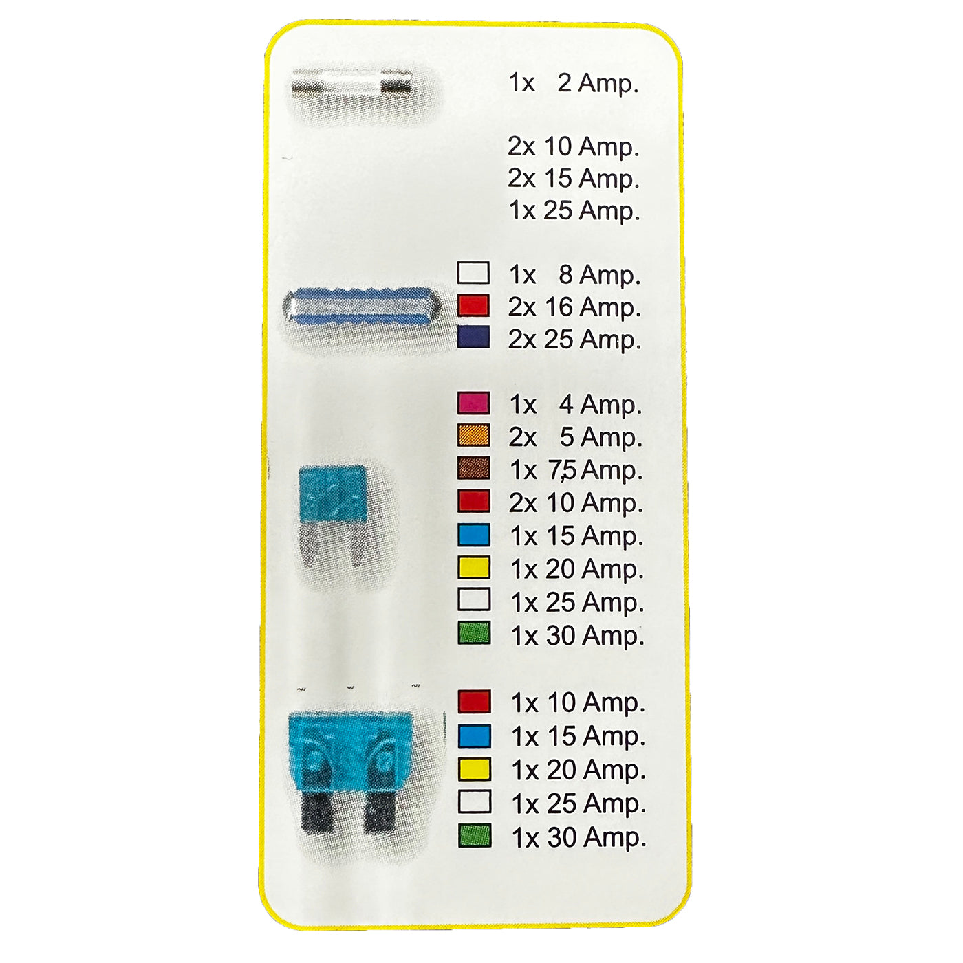 Fuse set of 28 pieces including fuse tool and test screwdriver - Dunlop