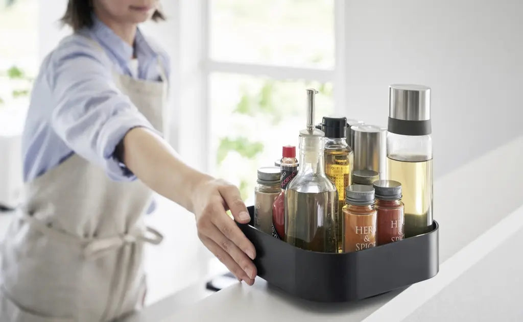 Storage tray on rotating plate Tower - Yamazaki
