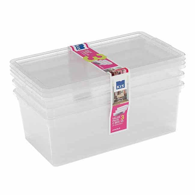 Curver C-Box Aufbewahrungsboxen mit Deckel – 3er-Set