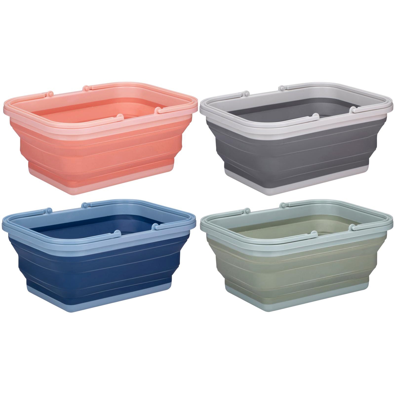 Compact and handy storage basket multi-use waterproof foldable with handles - Alpina