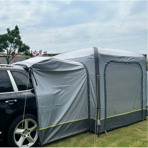 Inflatable annex tent with connecting awning for attachment to vehicle Palma - Trigano