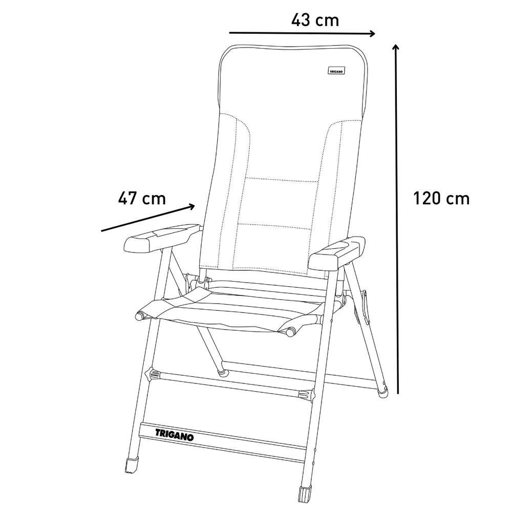 trigano campingstuhl Klappbarer Campingstuhl Electra Air Moka mit hoher Rückenlehne, gepols