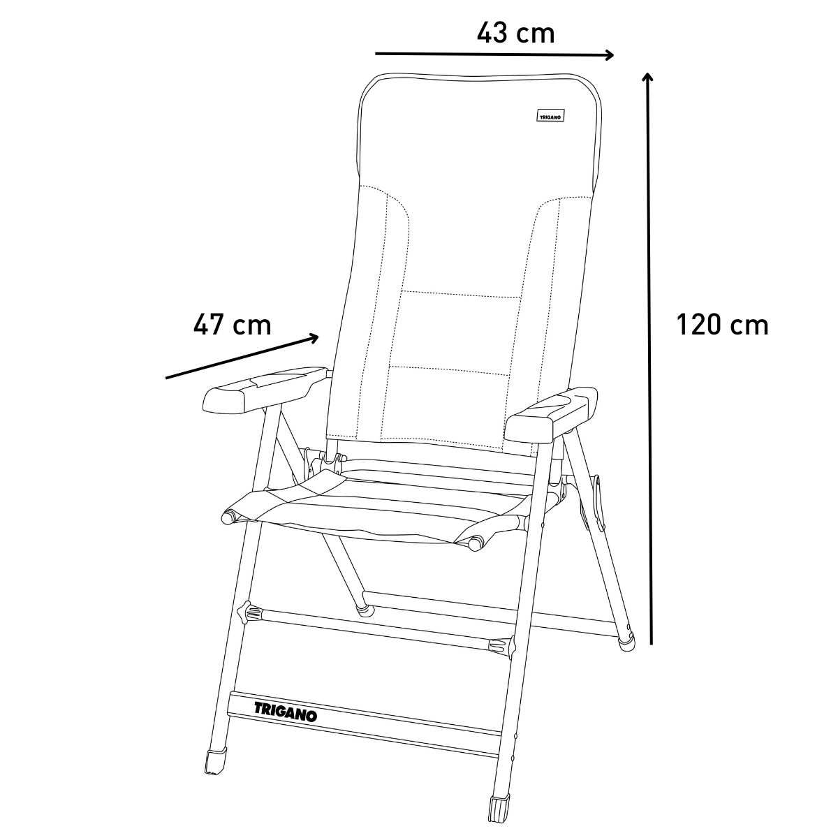Foldable camping chair Electra Air Moka with high padded backrest - Trigano