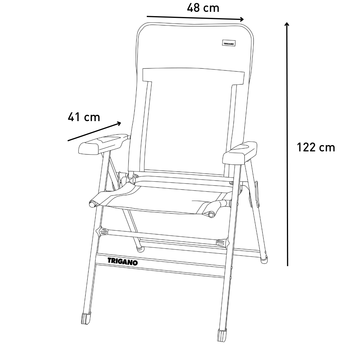 Foldable camping chair Electra Slim Moka with high backrest - Trigano
