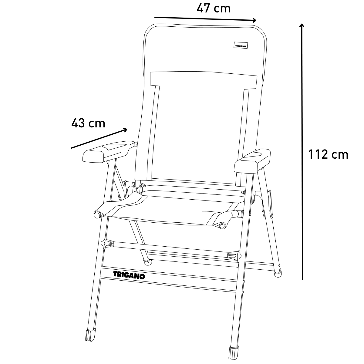 Foldable camping chair Electra Slim Moka with low backrest - Trigano