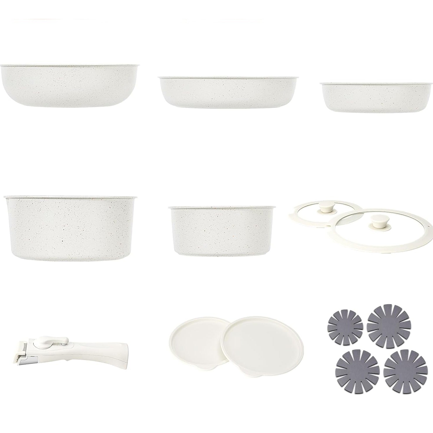 Pannenset 15-delig uit aluminium met anti-aanbaklaag - Dreeko