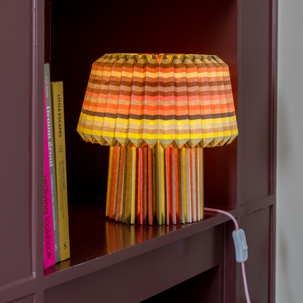 Lamp with shade in pleated colorful paper Anna - Remember
