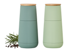 Salt and pepper mills with ceramic grinding mechanisms and oak lids - AdHoc