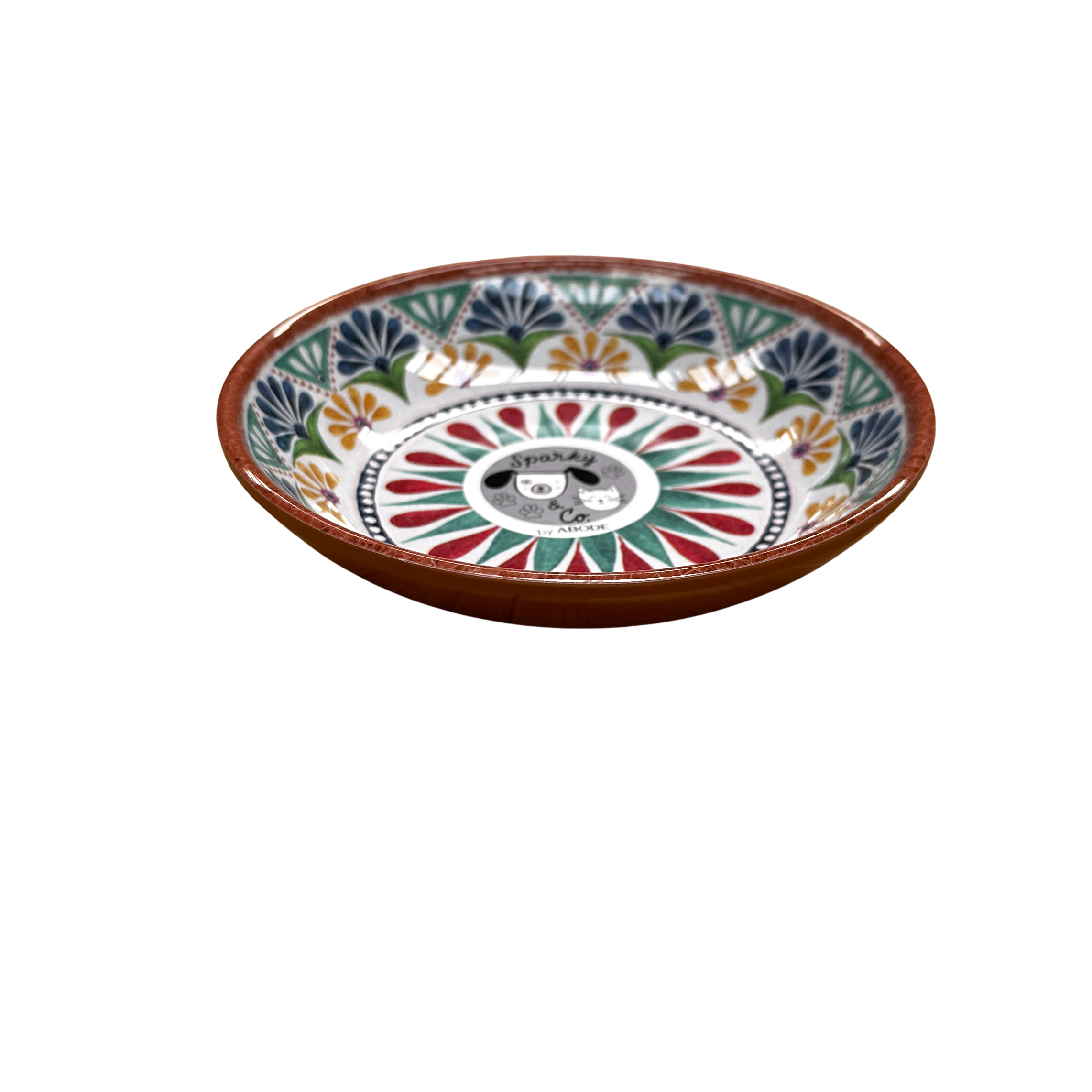 Durable, high-quality melamine tableware with a vibrant southern print: Rio Medallion.