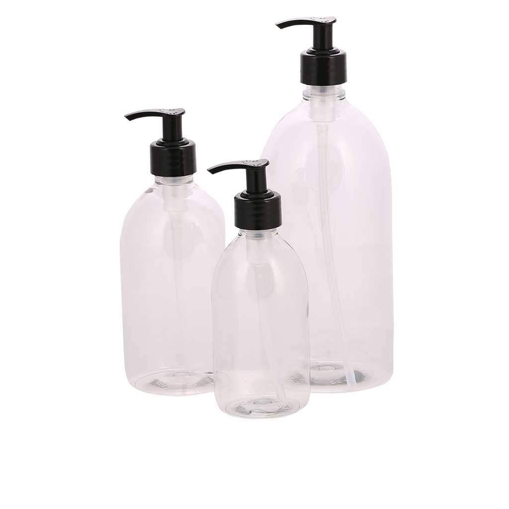 Nachfüllbare Plastikflasche mit Pumpe oder Sprühkopf – pro Stück – Plint