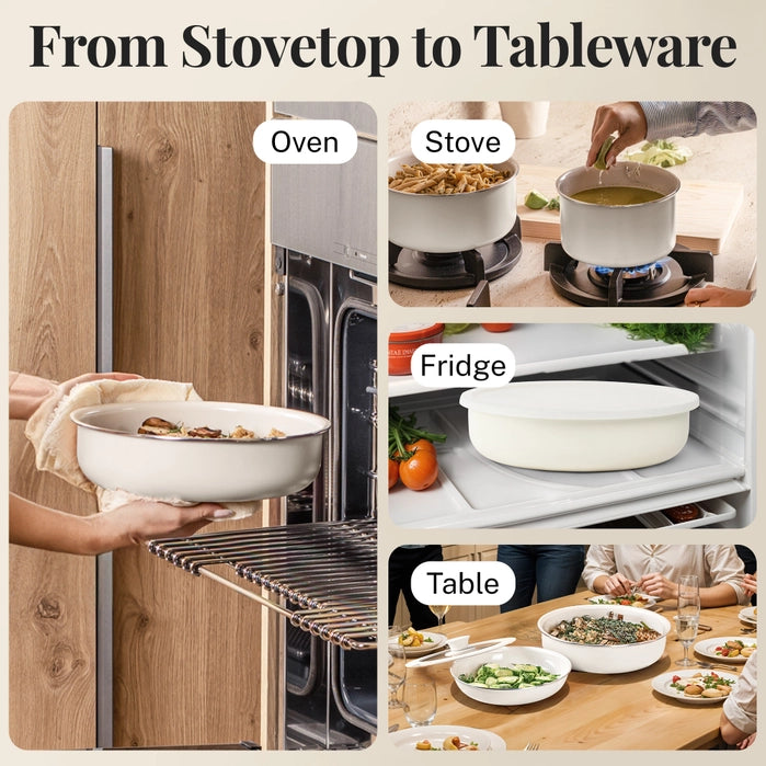 Pots and pans set 18-piece with removable handle in 2 colors - Gotham Steel