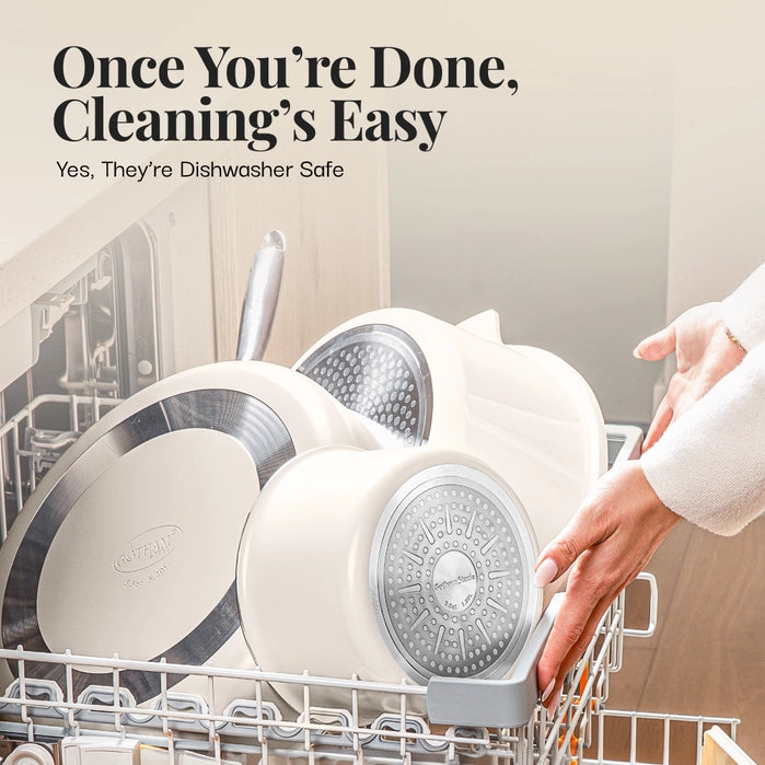 Pots and pans set 18-piece with removable handle in 2 colors - Gotham Steel