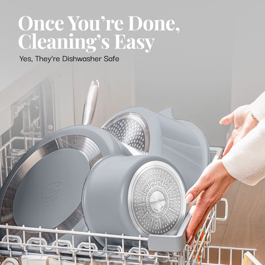 Pots and pans set 18-piece with removable handle in 2 colors - Gotham Steel