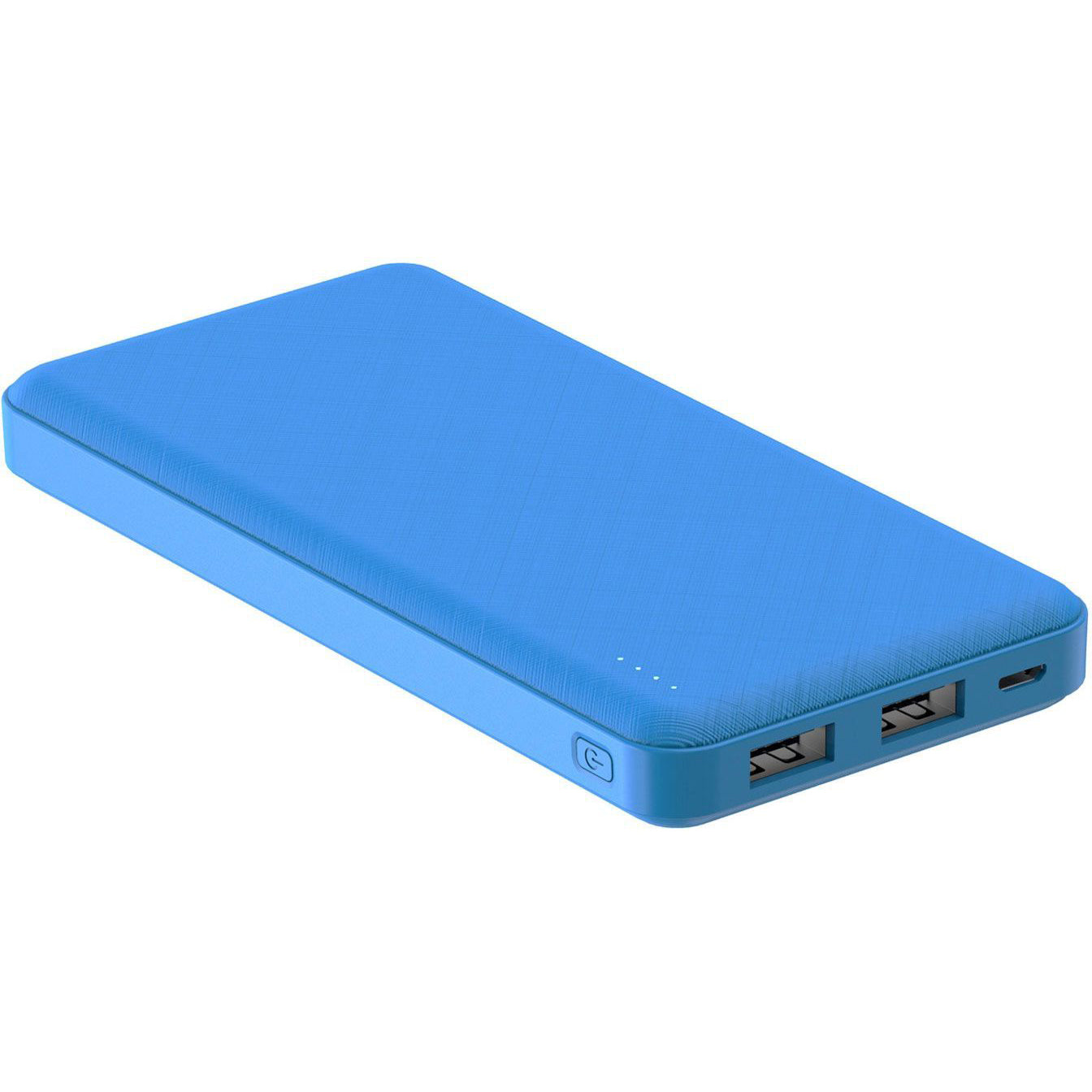 Powerbank van 10000mah blauw van Celly zijkant