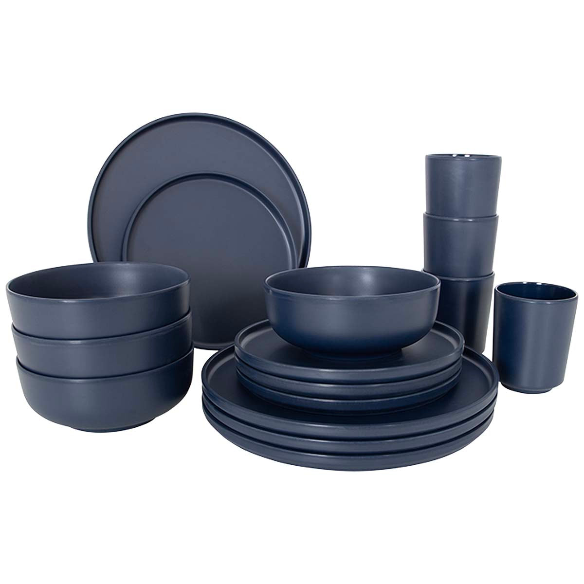16-piece industrial collection melamine dinnerware - Bo-Camp