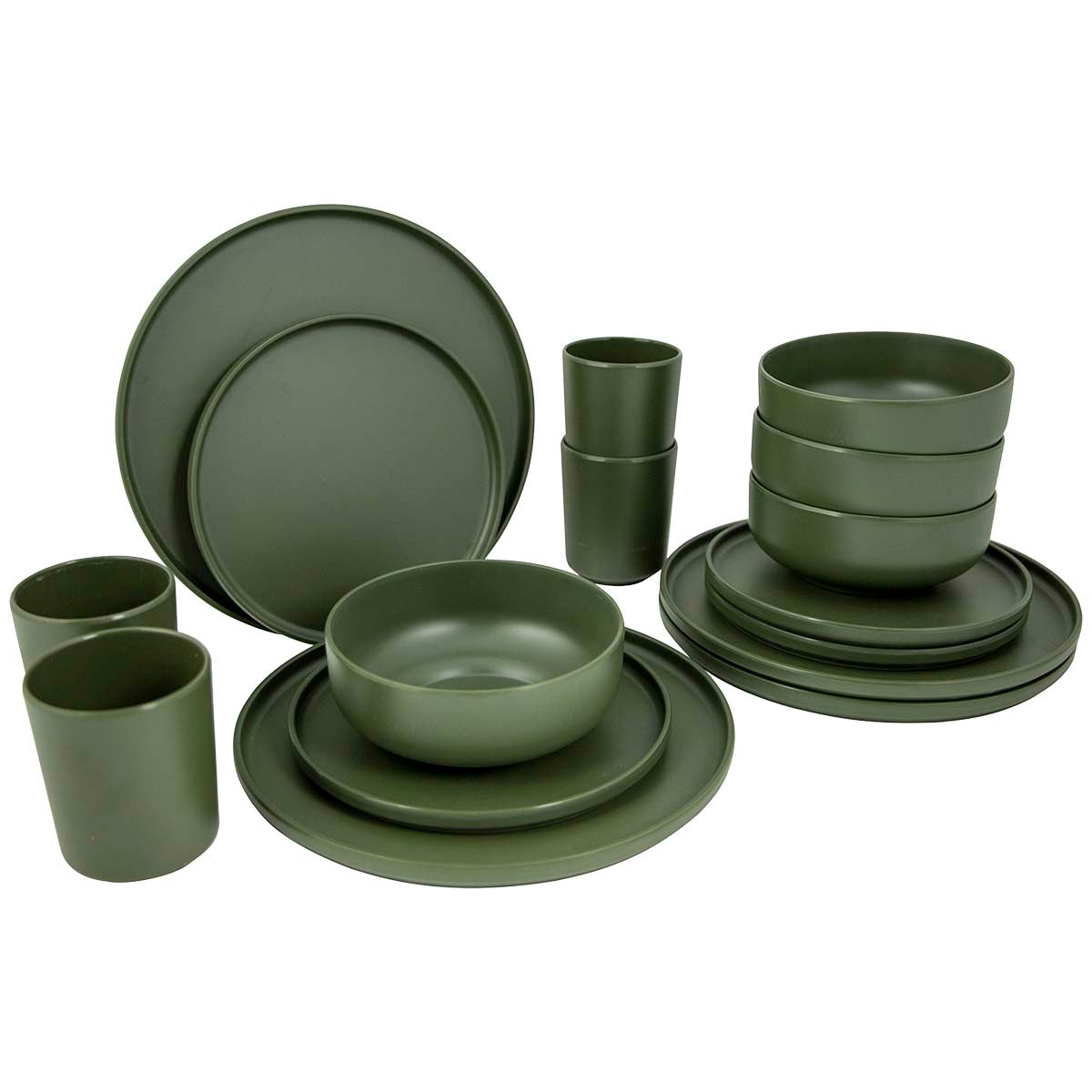 16-piece industrial collection melamine dinnerware - Bo-Camp