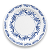 Plat rond bord in blauw-wit kunststof Edge Matte Azul van Abode.