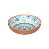 Bowl uit kunststof met blauwe bloemen en een terracotta look onderzijde Rio Turquoise Floral