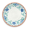 Plat bord uit kunststof in zomers bloemmotief met terracotta look rand Rio Turquoise Floral