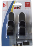 Set of 4 black self-adhesive hooks - Artex