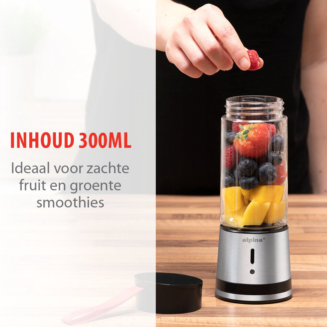 Smoothie maker or mini blender made of stainless steel with 125 W - Alpina