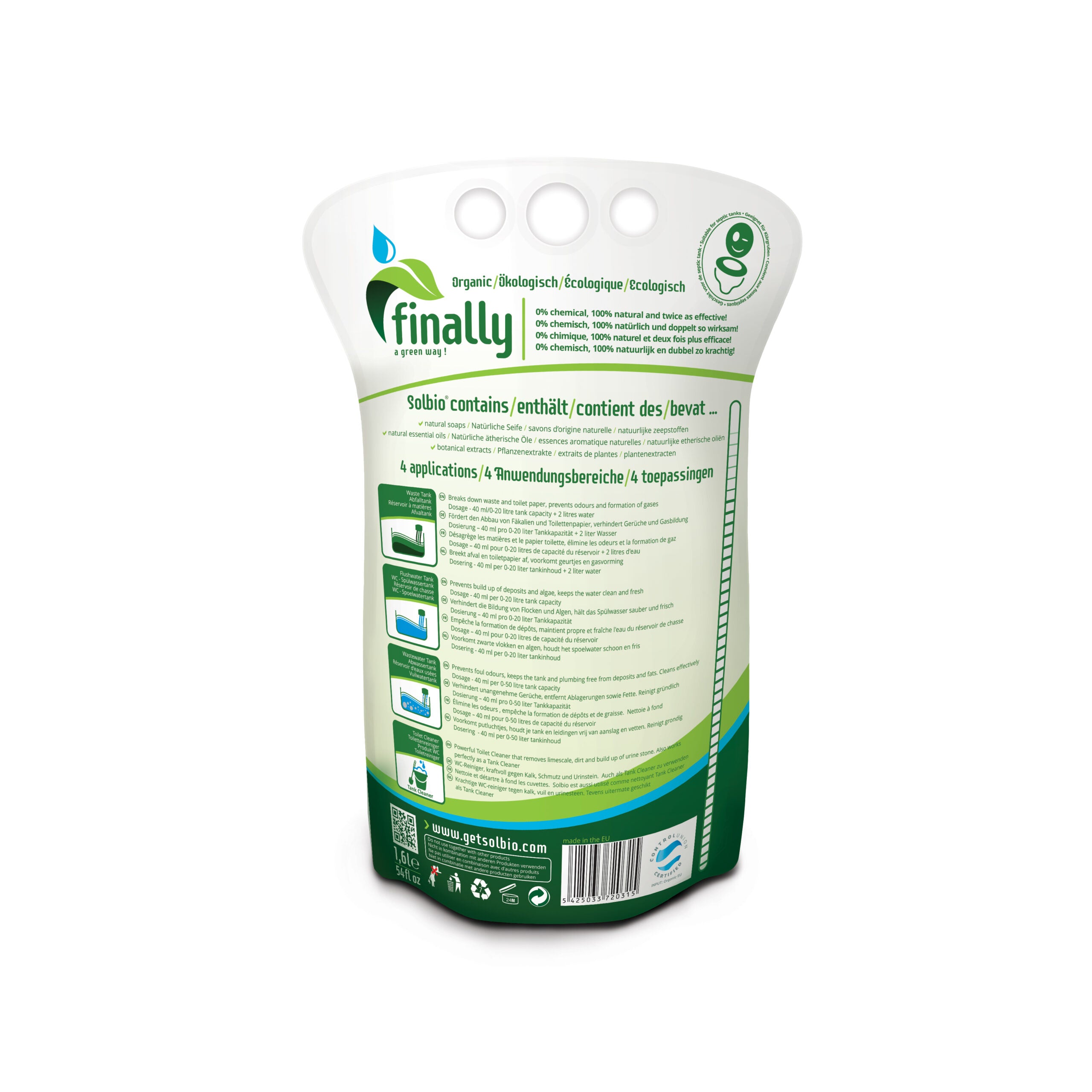 Solbio toilet fluid 0 8 or 1 6 L - Solbio