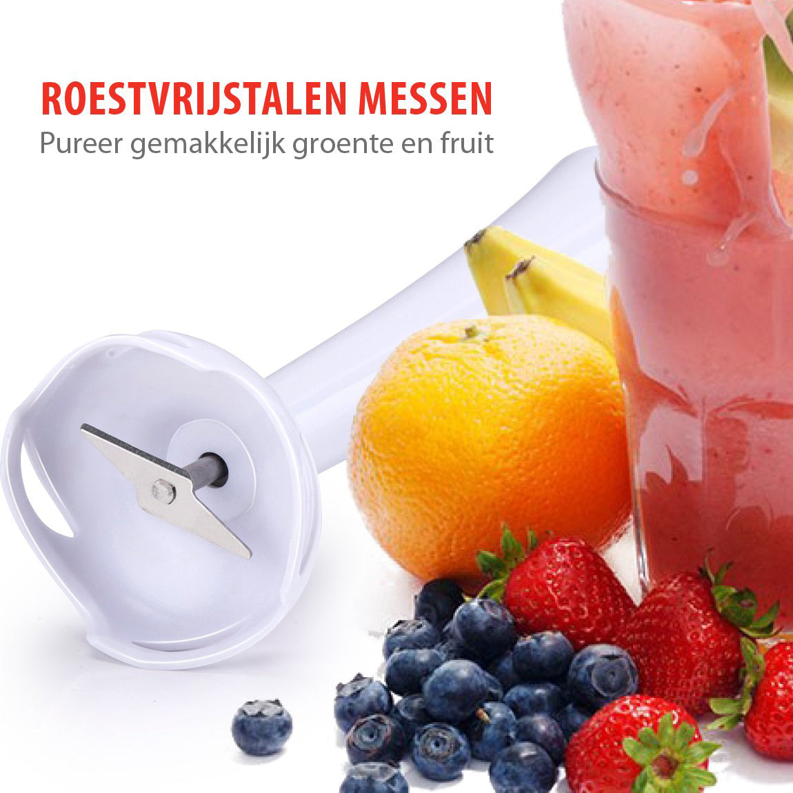 400W Hand Blender Set with Blender, Chopper, and Whisk - Alpina