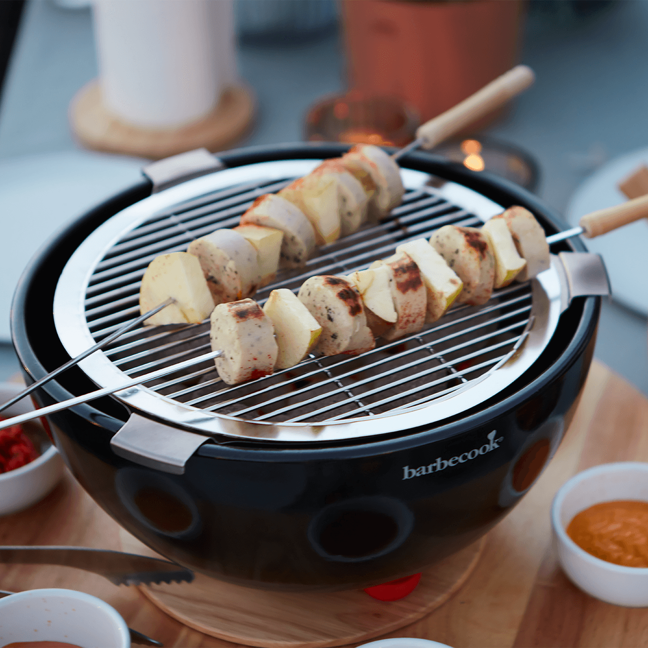 Table charcoal barbecue Joya with 4 stainless steel tongs - Barbecook