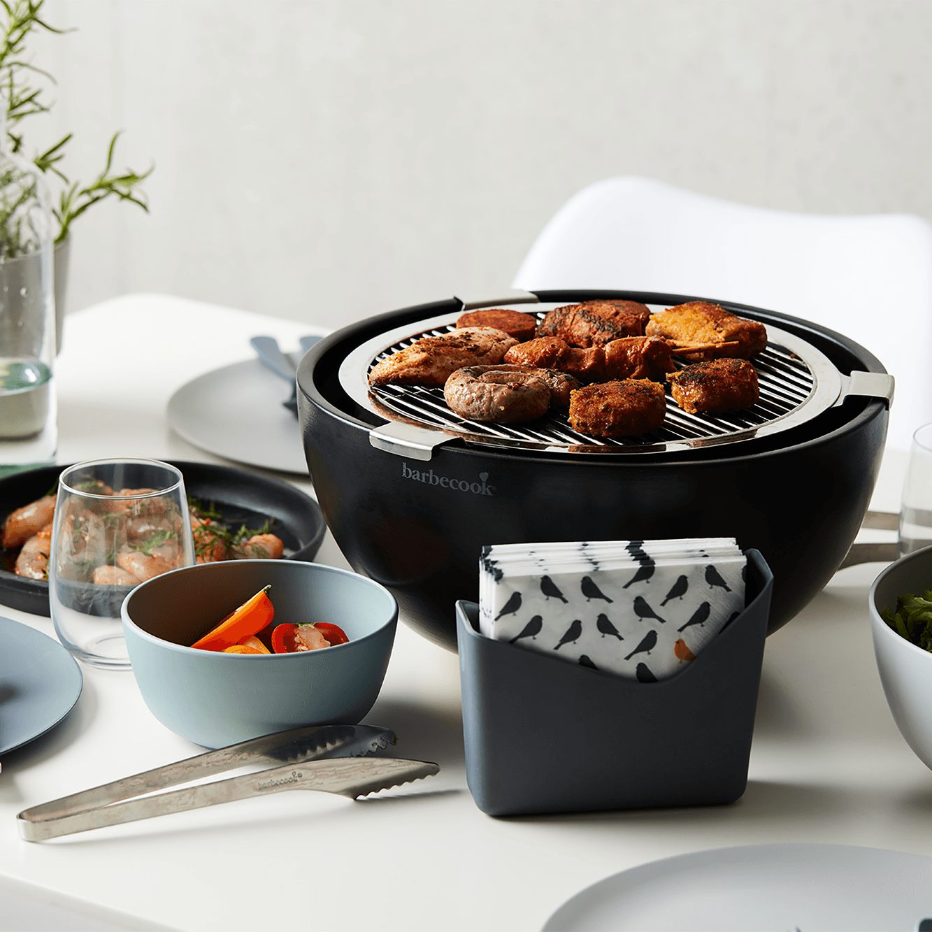 Table charcoal barbecue Joya with 4 stainless steel tongs - Barbecook