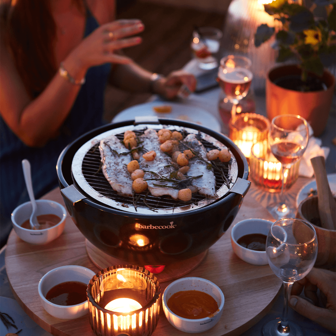 Table charcoal barbecue Joya with 4 stainless steel tongs - Barbecook