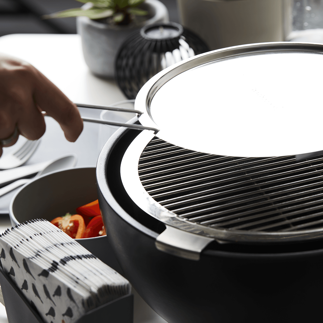 Table charcoal barbecue Joya with 4 stainless steel tongs - Barbecook