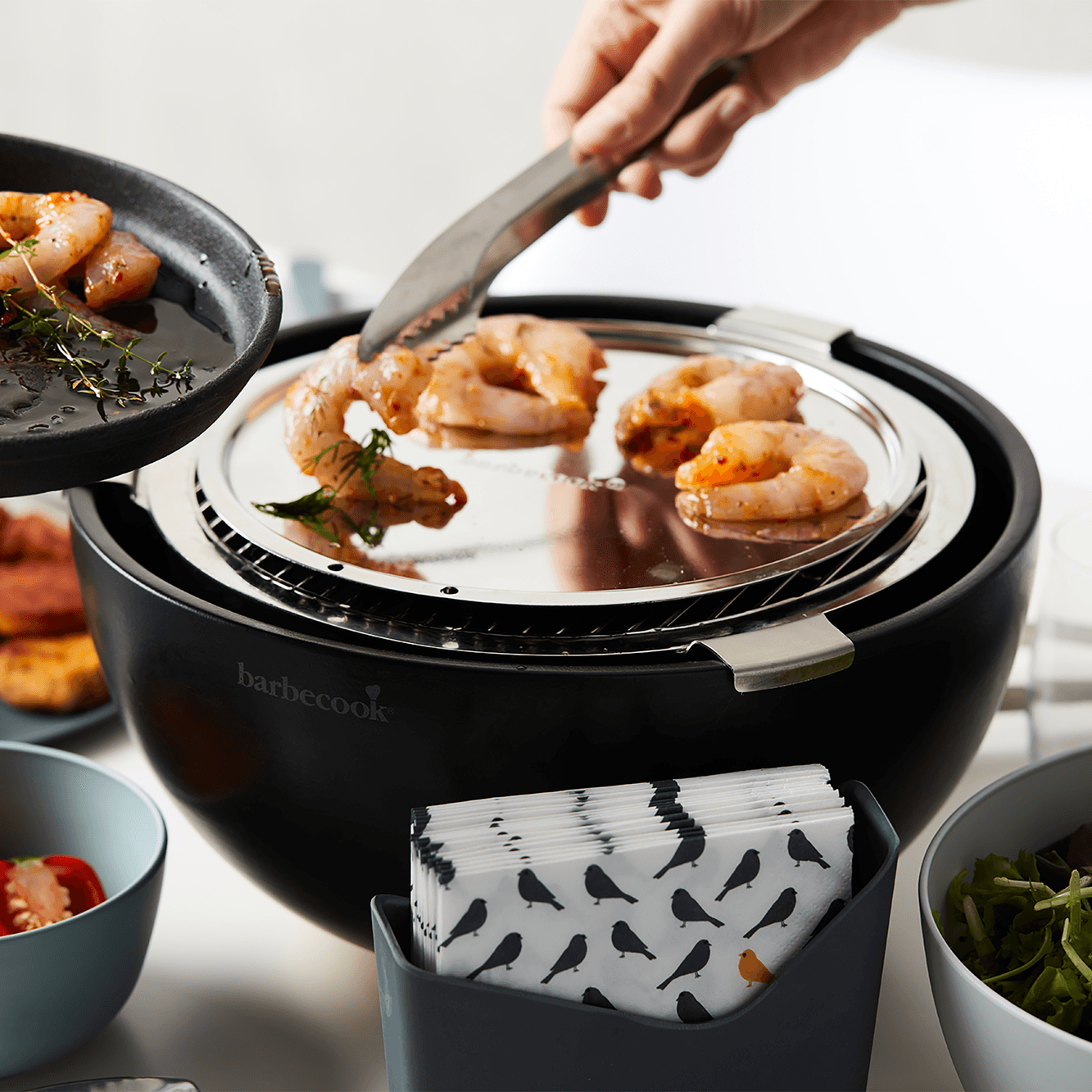 Table charcoal barbecue Joya with 4 stainless steel tongs - Barbecook